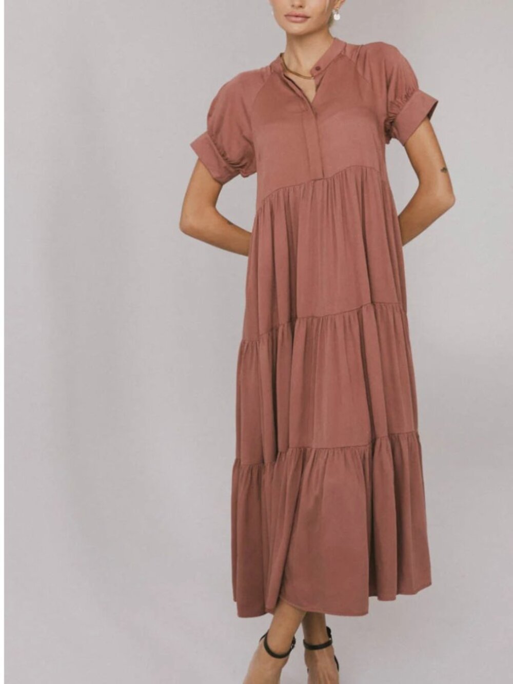 Boheme Amanda Tiered Dress - Rust - SM